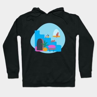 Cats House Room Window Hoodie